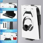 Sturdy PS5 Wall Mount with Controller Holder