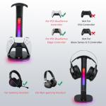 RGB Gaming Headset Stand with Charging Station