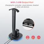 RGB Gaming Headset Stand with Charging Station