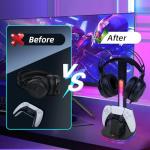 RGB Gaming Headset Stand with Charging Station