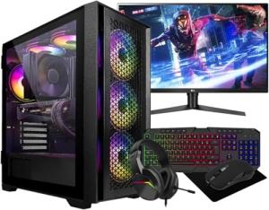 Computek Gaming PC Bundle with Monitor and RGB Case