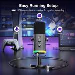 FIFINE XLR/USB RGB Gaming Microphone for Streaming