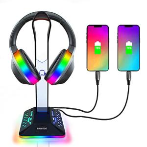 RGB Gaming Headset Stand with USB Chargers