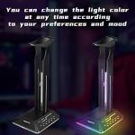 RGB Gaming Headset Stand with USB Chargers