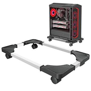 Adjustable Mobile CPU Stand with Locking Wheels