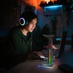 RGB Gaming Headset Stand with USB Chargers