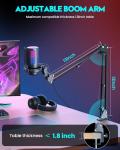 RGB USB Gaming Microphone with Boom Arm