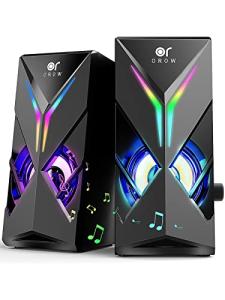 RGB Gaming Speakers with Volume Control for PC