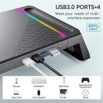 MOOJAY RGB Gaming Monitor Stand with USB Hub