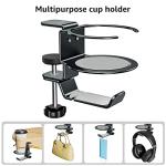3-in-1 Under Desk Cup & Headphone Holder