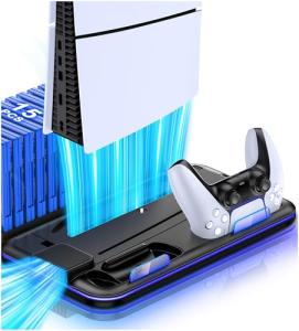 HEYLICOOL PS5 Cooling Stand with RGB Light and Charger