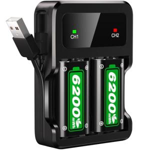 Ukor Fast Charging Battery Packs with Charger for Xbox