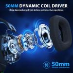 Vakedy Wireless Gaming Headset with Mic, 50Hr Battery