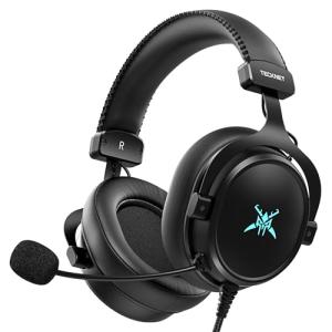 TECKNET Wired Gaming Headset with Noise Cancelling Mic