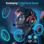 Ozeino Wireless Gaming Headset with 7.1 Surround Sound