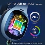 KAPEYDESI Wireless Gaming Headset with RGB Lighting