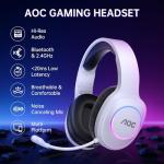 AOC Wireless Gaming Headset with Mic and Surround Sound