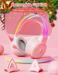 ONITOON Cat Ear Gaming Headset with RGB Lights