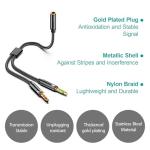 2-in-1 Headphone Mic Splitter for Gaming