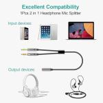 2-in-1 Headphone Mic Splitter for Gaming