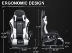 Ergonomic Gaming Chair with Adjustable Footrest