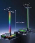 RGB Headphone Stand with Wireless Charger and USB Ports