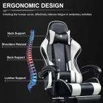 Ergonomic Gaming Chair with Adjustable Footrest
