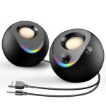 LENRUE Desktop PC Speakers with Stereo Sound and Lights