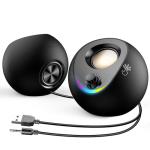 LENRUE Desktop PC Speakers with Stereo Sound and Lights