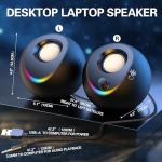 LENRUE Desktop PC Speakers with Stereo Sound and Lights