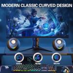 LENRUE Desktop PC Speakers with Stereo Sound and Lights