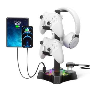 KDD Gaming Headset Stand with USB Charger