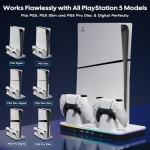 Yaskyly PS5 Stand with Cooling & Charging Station