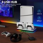 Yaskyly PS5 Stand with Cooling & Charging Station