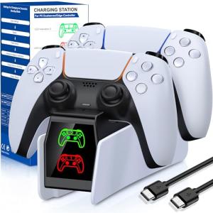 HASACOOL PS5 Fast Charger Dock for Dual Controllers