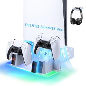 PS5 Wall Mount Kit with Charging Station & RGB