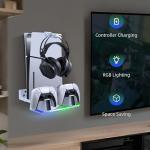 PS5 Wall Mount Kit with Charging Station & RGB