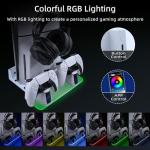 PS5 Wall Mount Kit with Charging Station & RGB