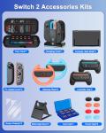 Nintendo Switch 2 Accessories Bundle Case - 23 Pieces