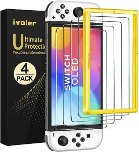 Ivoler 4-Pack Tempered Glass Screen Protectors for Switch