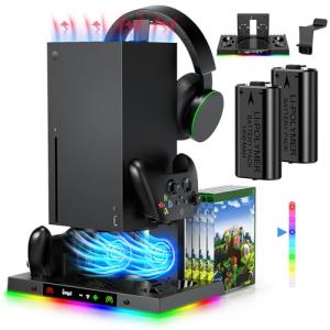 LED Cooling Stand and Charging Station for Xbox Series X