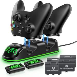 Xbox Controller Charging Station with Rechargeable Battery Packs
