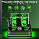 4-Pack Rechargeable Xbox Controller Batteries with Charger