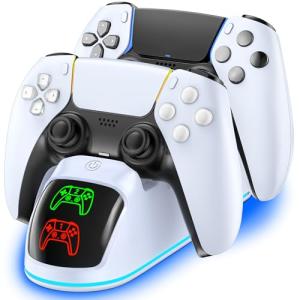 PS5 Controller Charger Dock with RGB Lights
