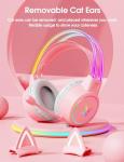 ONITOON Cat Ear Gaming Headset with RGB Lights