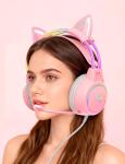ONITOON Cat Ear Gaming Headset with RGB Lights