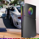 Black PS5 Slim Faceplate with LED Cooling Vents