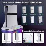 White PS5 Vertical Cooling Fan and Controller Charger