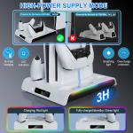 White PS5 Vertical Cooling Fan and Controller Charger