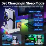 White PS5 Vertical Cooling Fan and Controller Charger